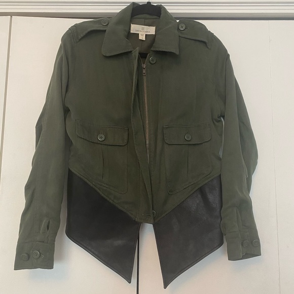 Military jacket with leather trim - Picture 4 of 7